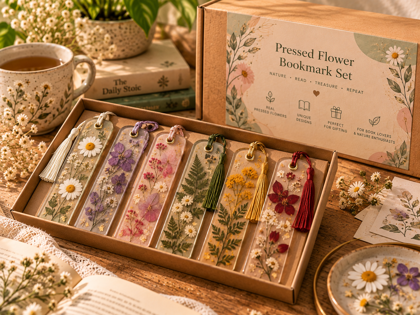 Pressed Flower Bookmark Set